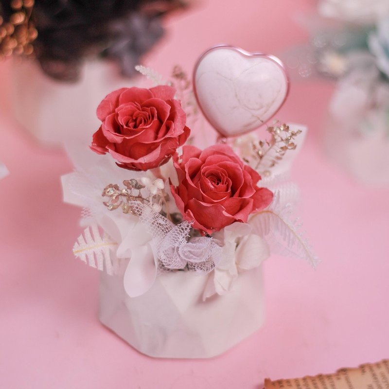 爱心石膏扩香桌花-不凋款 - 干燥花/捧花 - 植物．花 多色