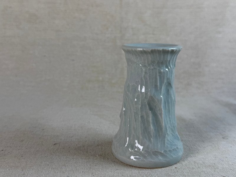 切削花器 - 花瓶/陶器 - 陶 白色