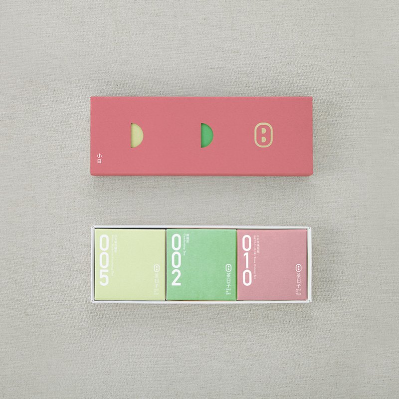 【茶包礼盒】萱红 小日礼盒 | 3盒入 伴手礼/企业赠礼/生日礼物 - 茶 - 纸 粉红色