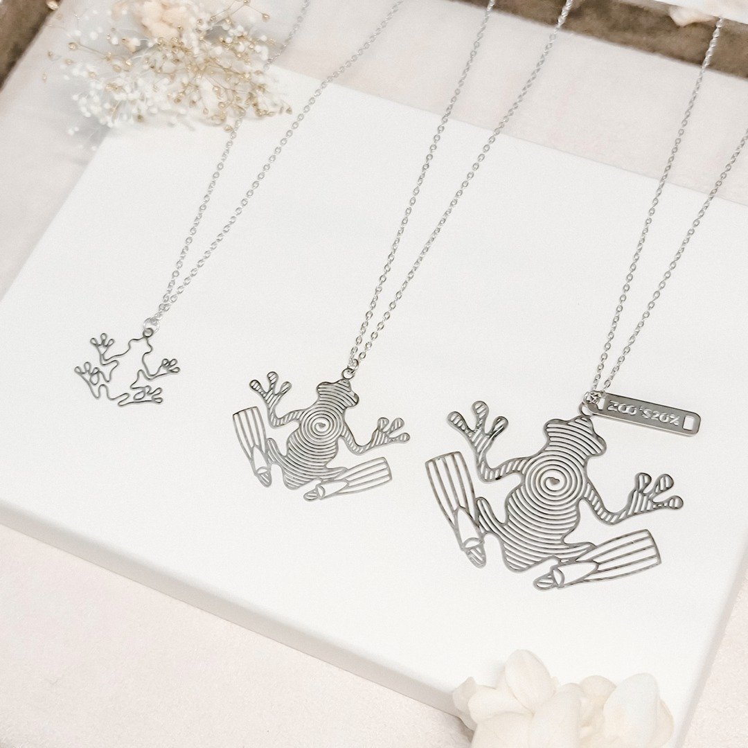 Frog Necklace 青蛙动物项链 抗敏医疗钢 送礼推荐 - 项链 - 不锈钢 银色