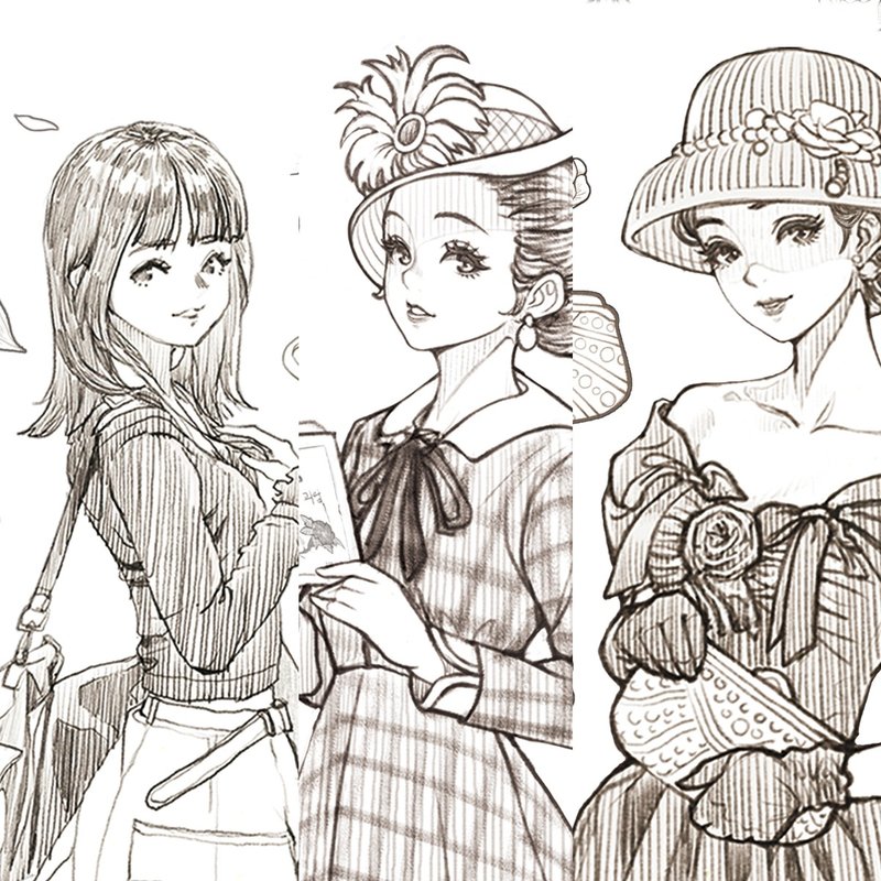 秋季女孩 - 贴纸 - 纸 