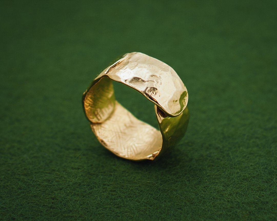 Chocolate Bud ring - silver or gold contemporary ring - square ring - wabi sabi - 戒指 - 银 银色