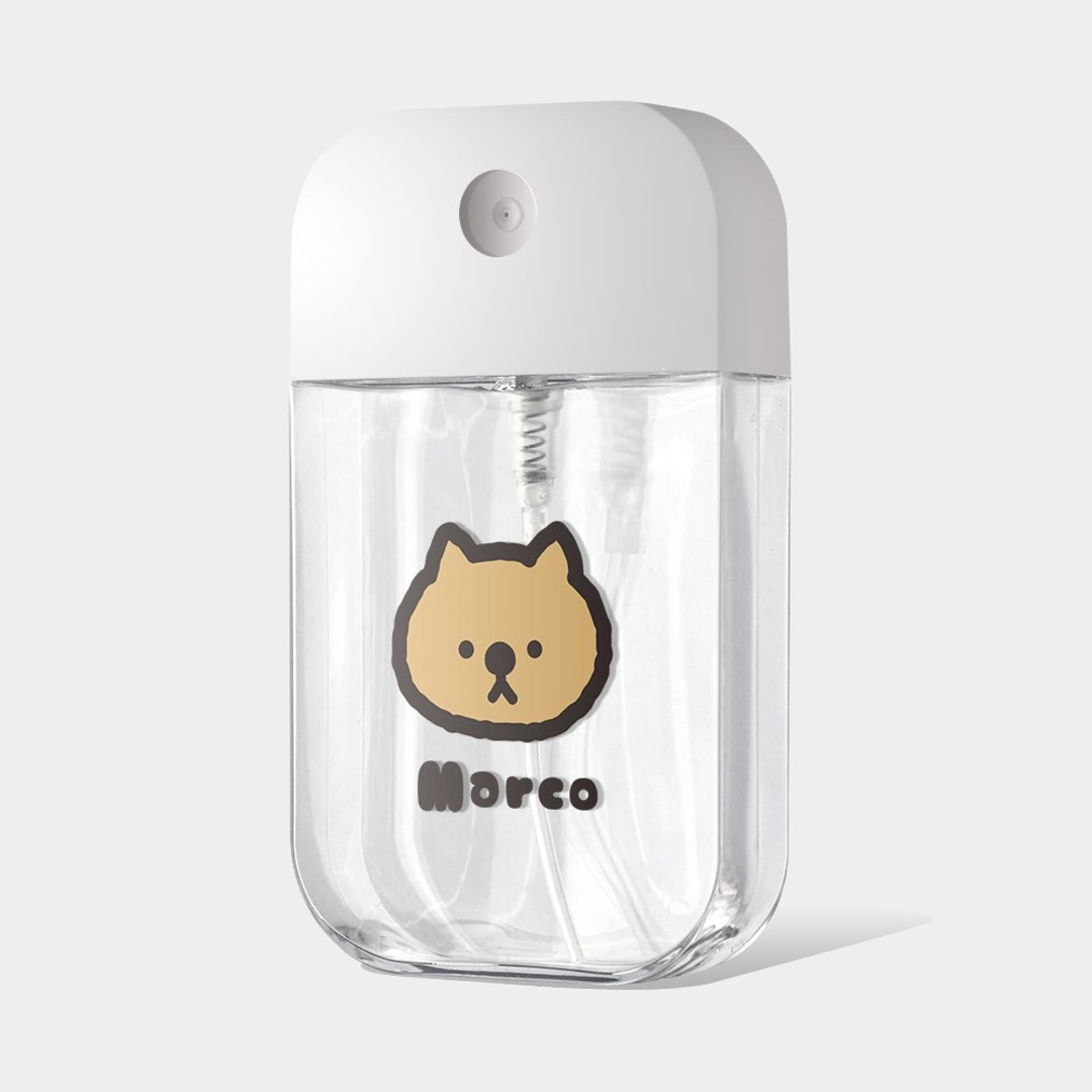 定制化礼物 英文名 猫头 文字 酒精瓶 卡片式喷瓶 PU117 - 收纳用品 - 塑料 白色