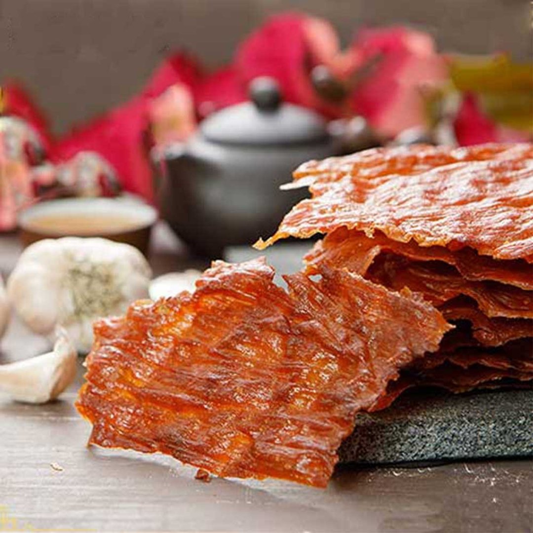 【滋美珍肉干店】招牌蒜味肉纸(年度金牌大赏)(限量)150g/288g - 肉干/肉松 - 其他材质 红色