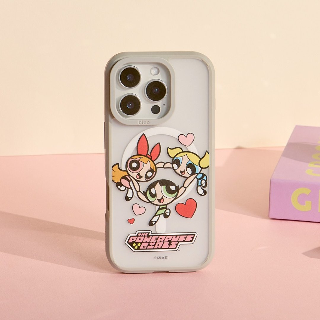 飞天小女警爱心旋转极光雾透MagSafe iPhone手机壳 - 手机壳/手机套 - 塑料 透明
