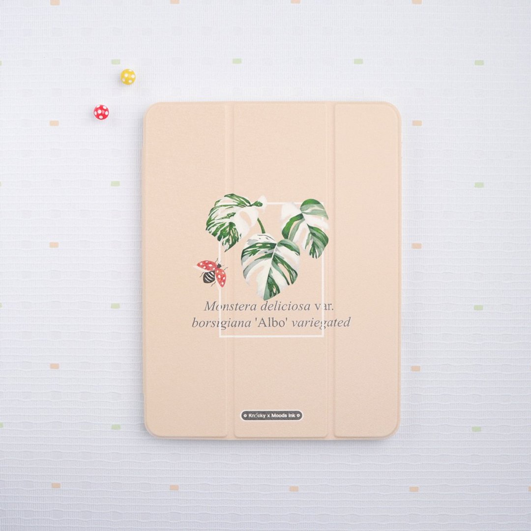 【限时特卖】iPad 插画家联名保护壳【白斑龟背芋】右侧笔槽款 - 平板/电脑保护壳 - 其他材质 橘色