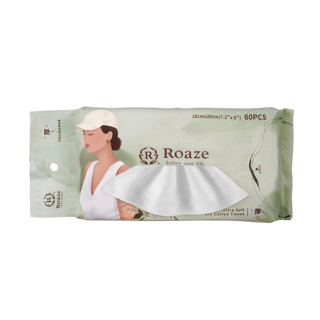 柔仕干湿两用舒氧柔拭巾60抽 - 脸部清洁/卸妆用品 - 棉 绿色