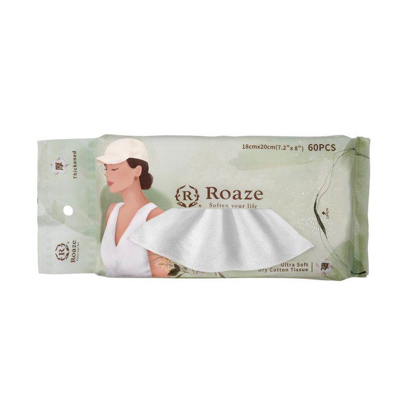 柔仕干湿两用舒氧柔拭巾60抽 - 脸部清洁/卸妆用品 - 棉．麻 绿色