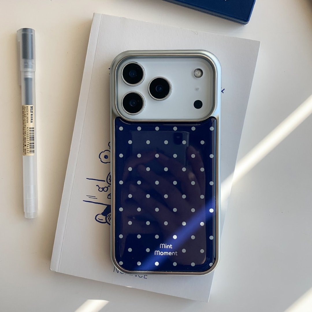 Dot 白色海军蓝 环氧亮面 iPhone MagSafe 手机壳 - 手机壳/手机套 - 其他材质 