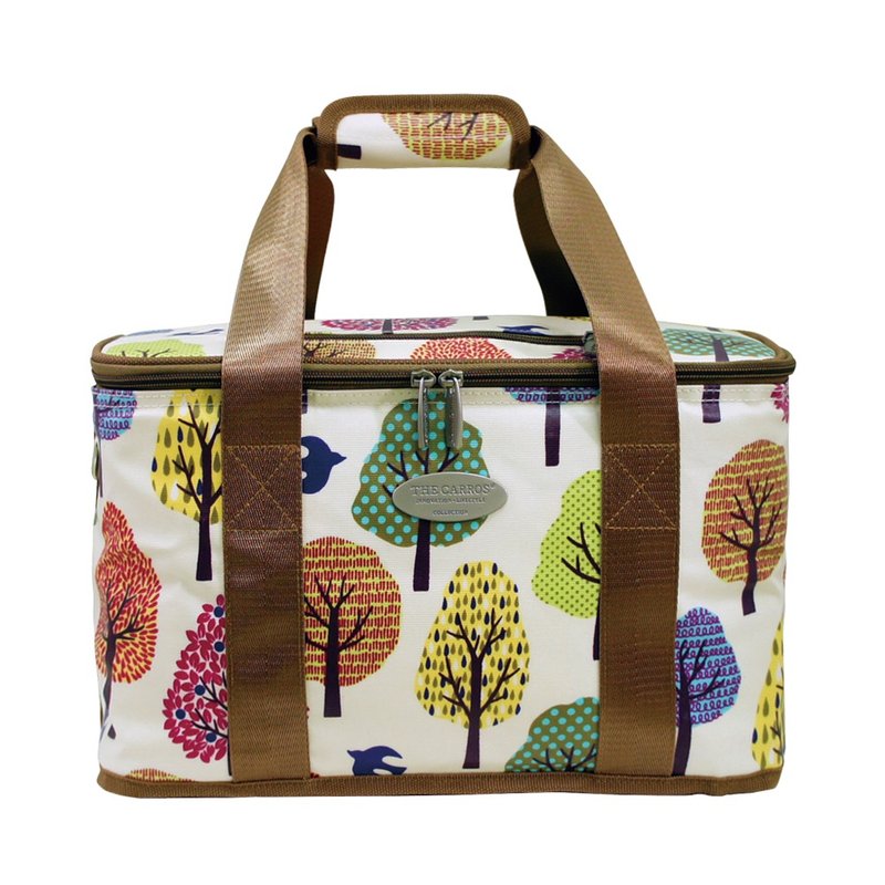 THE CARROS 卡萝 保温保冷手提篮M - 森林橘 - 露营用品 - 防水材质 