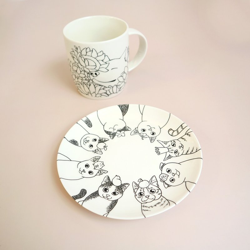 【幸福日常】6寸点心盘/猫疯子CrazyMeow - 盘子/餐盘/盘架 - 瓷 多色
