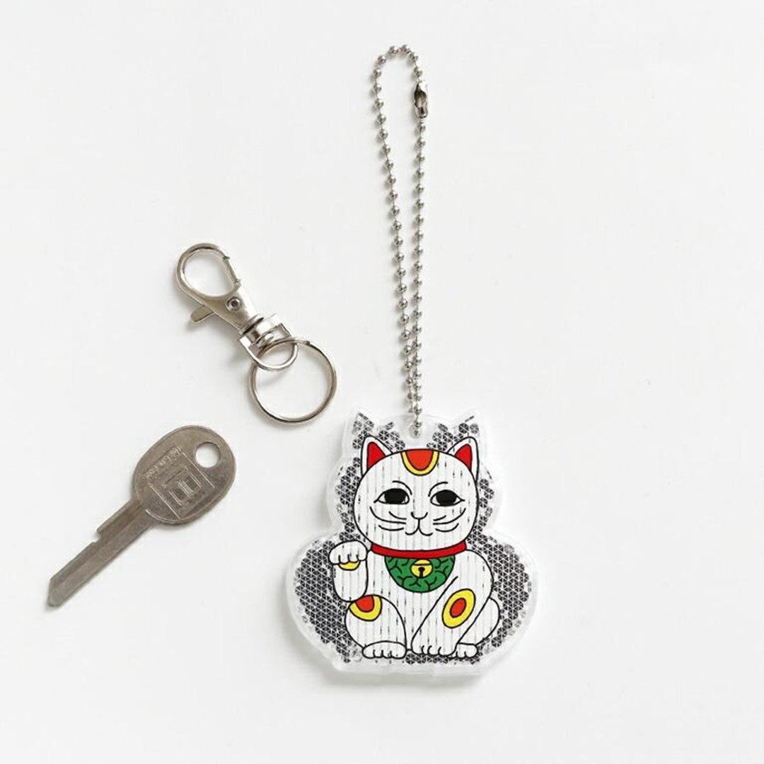 Detail Lucky Cat Reflector 招财猫反光吊饰 - 钥匙链/钥匙包 - 塑料 多色