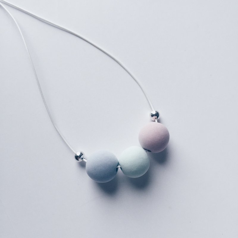 粉色轻黏土项链(粉蓝、粉绿、粉红) - 项链 - 粘土 