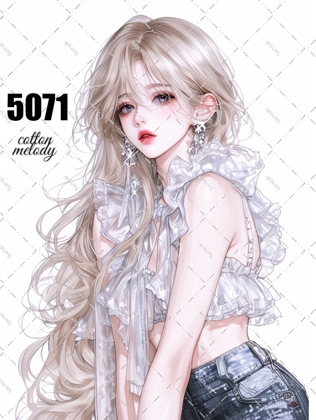 original sticker no.5071 人物贴纸 原创贴纸 原创人物贴纸 装饰贴纸 cotton melody - 贴纸 - 纸 