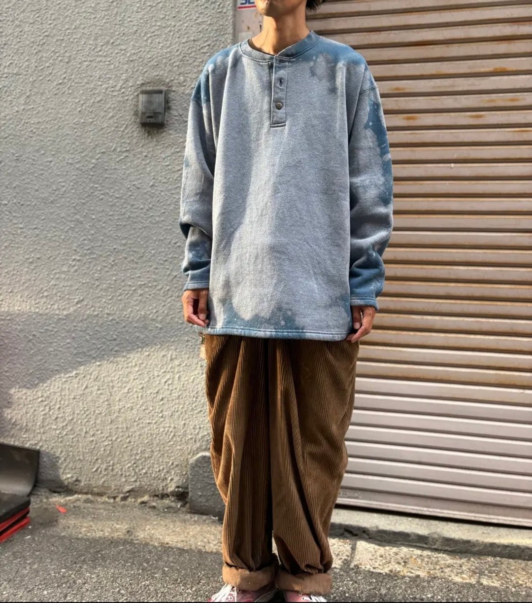 刷白汗衫 - 中性连帽卫衣/T 恤 - 棉 