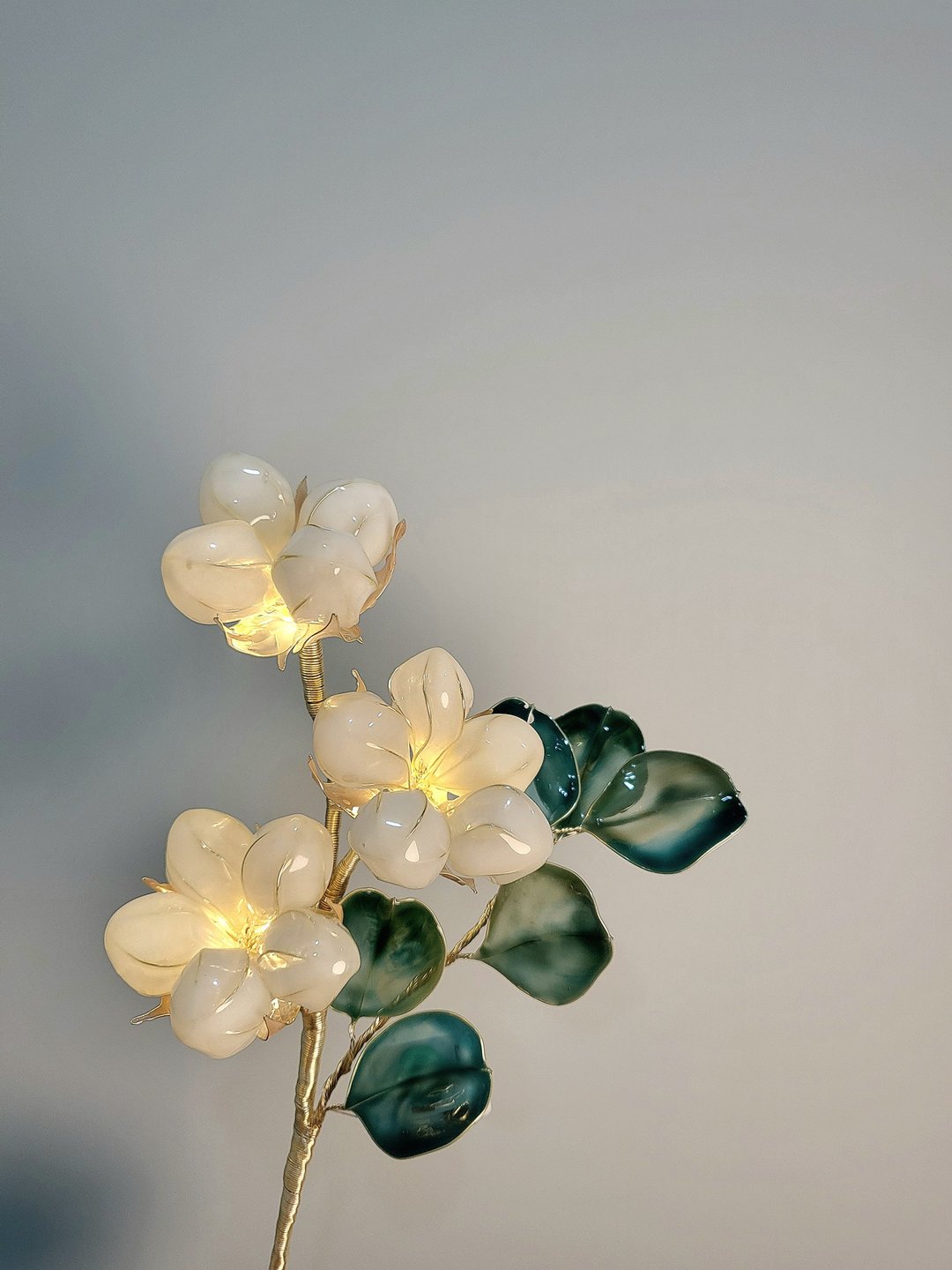 棉花•沾浸艺术花灯【闲逛花间系列】。小夜灯。生日礼物 - 灯具/灯饰 - 树脂 白色
