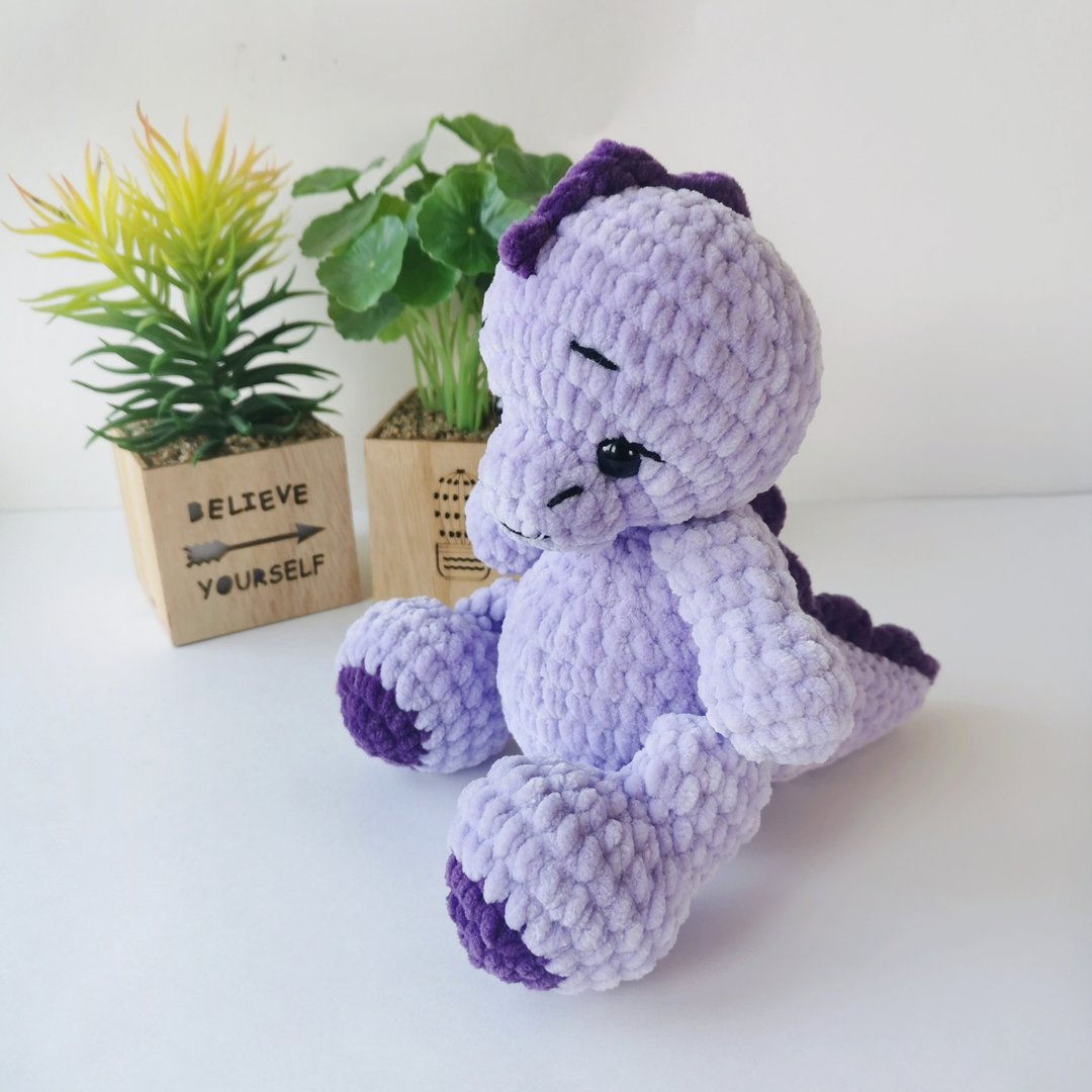 Personalized dinosaur, Dinosaur plush stuffed toy, dinosaur baby shower gift - 玩偶/公仔 - 聚酯纤维 