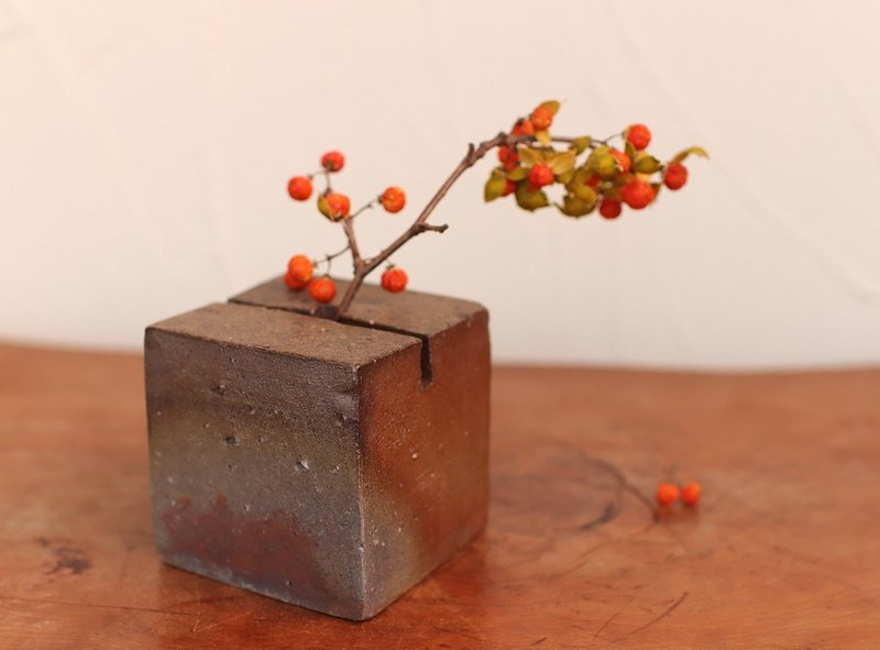 Bubble balls inserted (cube 7 cm) h2 - 050 - 植栽/盆栽 - 陶 咖啡色