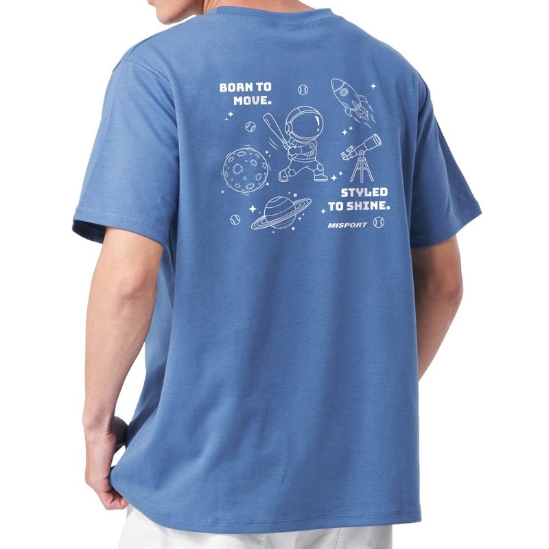 立体机能棉T-运动太空人-大星际线条背图款-棒球 机能服 MIT - 男装运动衣 - 聚酯纤维 黑色