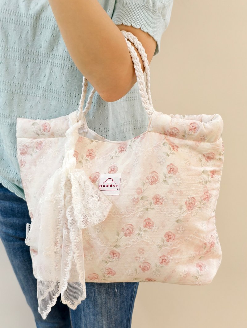 Budder文创手作布包-梦境花园(粉) - 手拿包 - 棉．麻 
