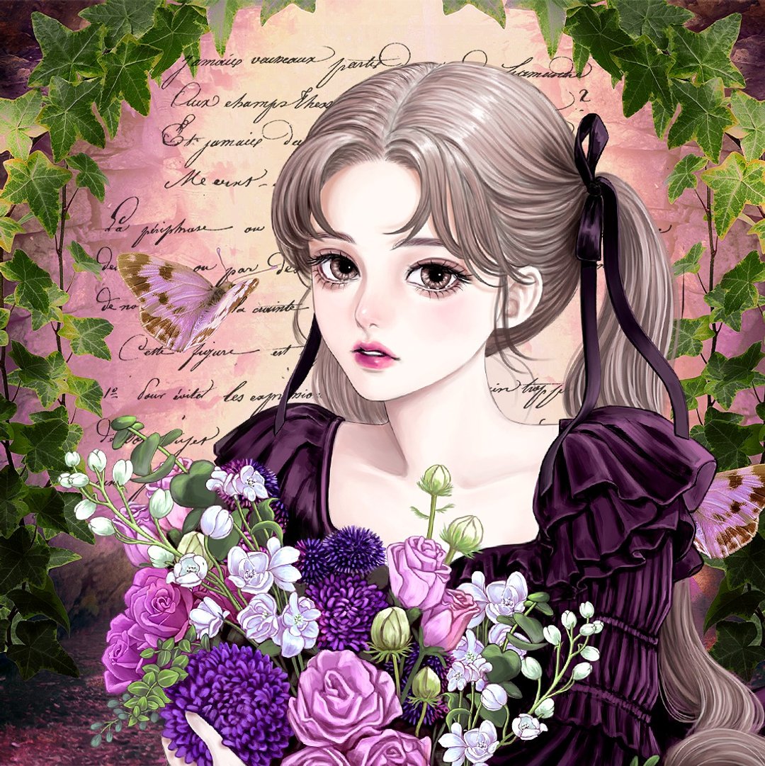 （花和沙发）Lina (4Color) - 贴纸 - 纸 多色