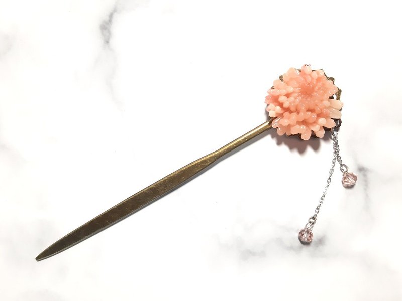 鸳鸯菊 妃红 发簪 造型 - 发饰 - 其他材质 粉红色