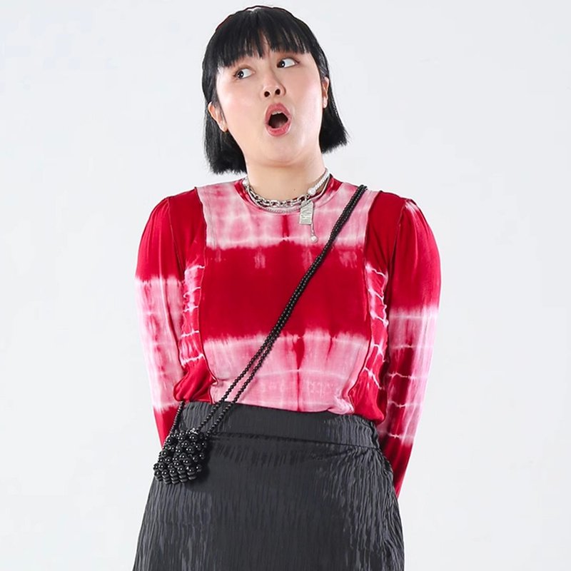 半月天使 大码微胖显瘦秋季穿搭扎染舒适打底衫三色 - 女装 T 恤 - 其他材质 