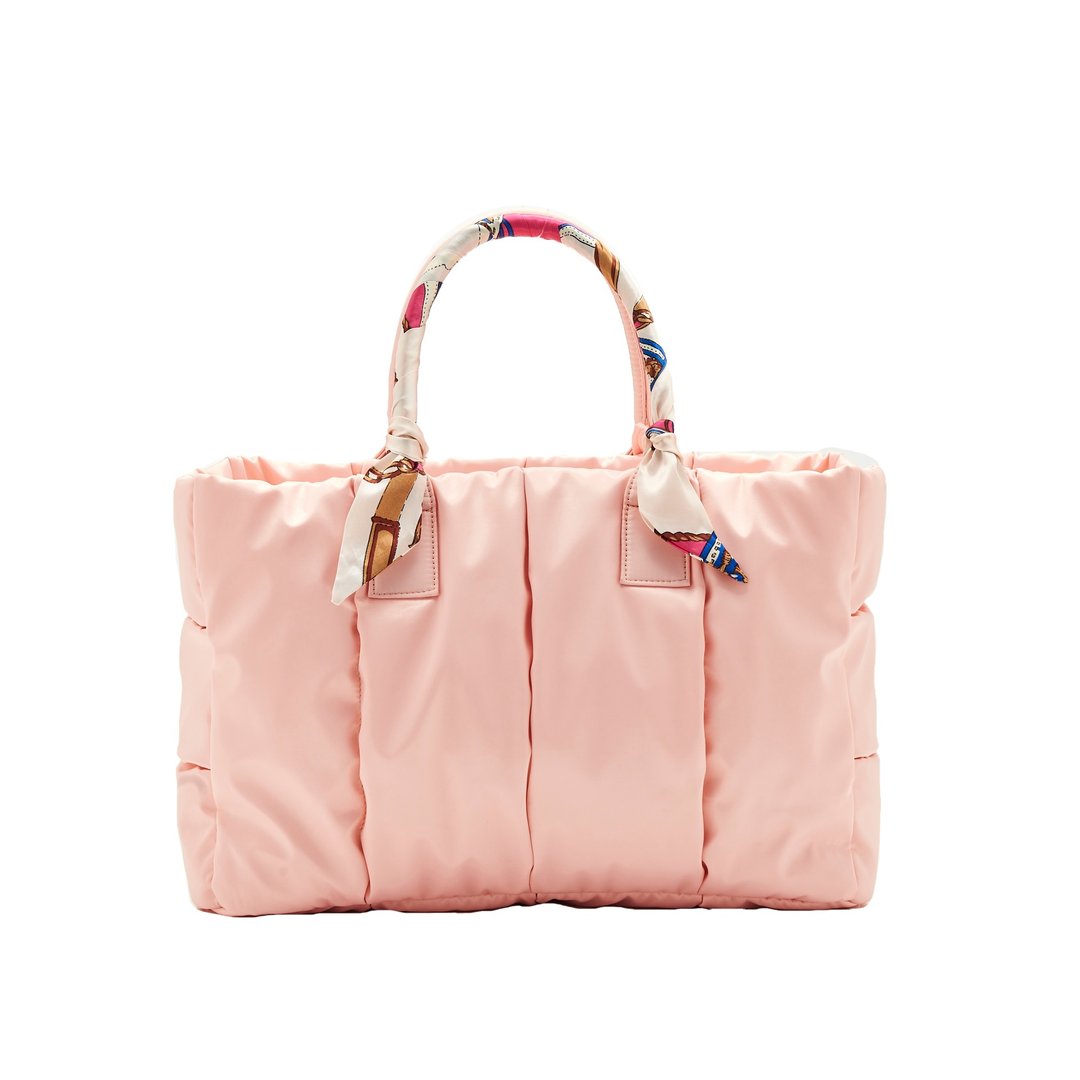 VOUS妈妈包经典系列千禧粉中款+红粉佳人丝巾 - 妈妈包 - 聚酯纤维 粉红色