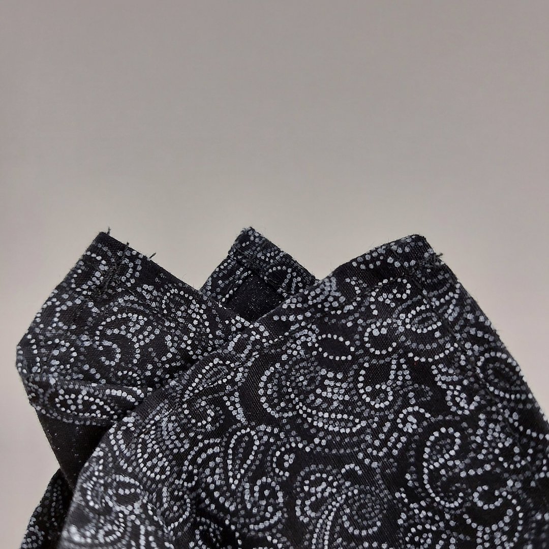 Pocket Square - ฺBlack Paisley - 手帕/方巾 - 棉 黑色