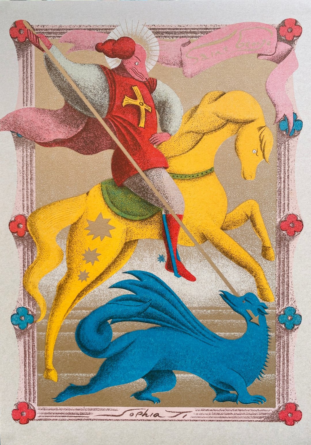 圣乔治屠龙  孔版印刷 海报 - 海报/装饰画/版画 - 纸 多色