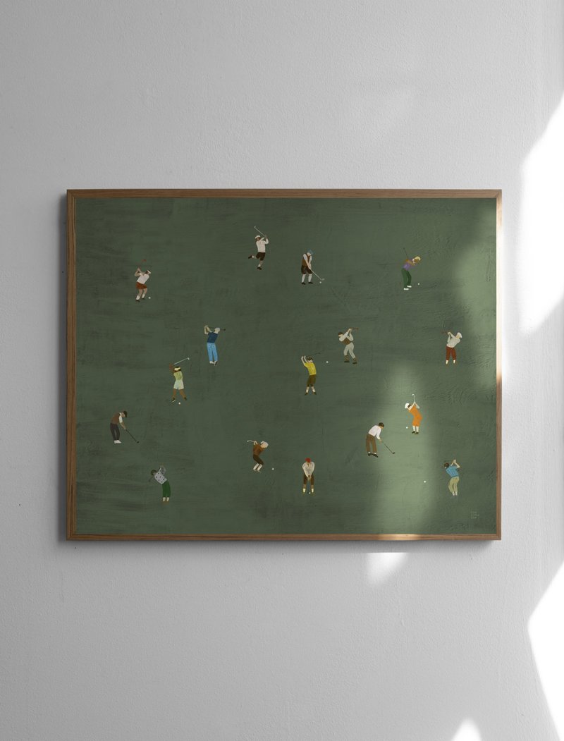 Elisabeth Dunker -瑞典艺术家设计海报 GOLFERS POSTER (40X50cm - 海报/装饰画/版画 - 纸 绿色