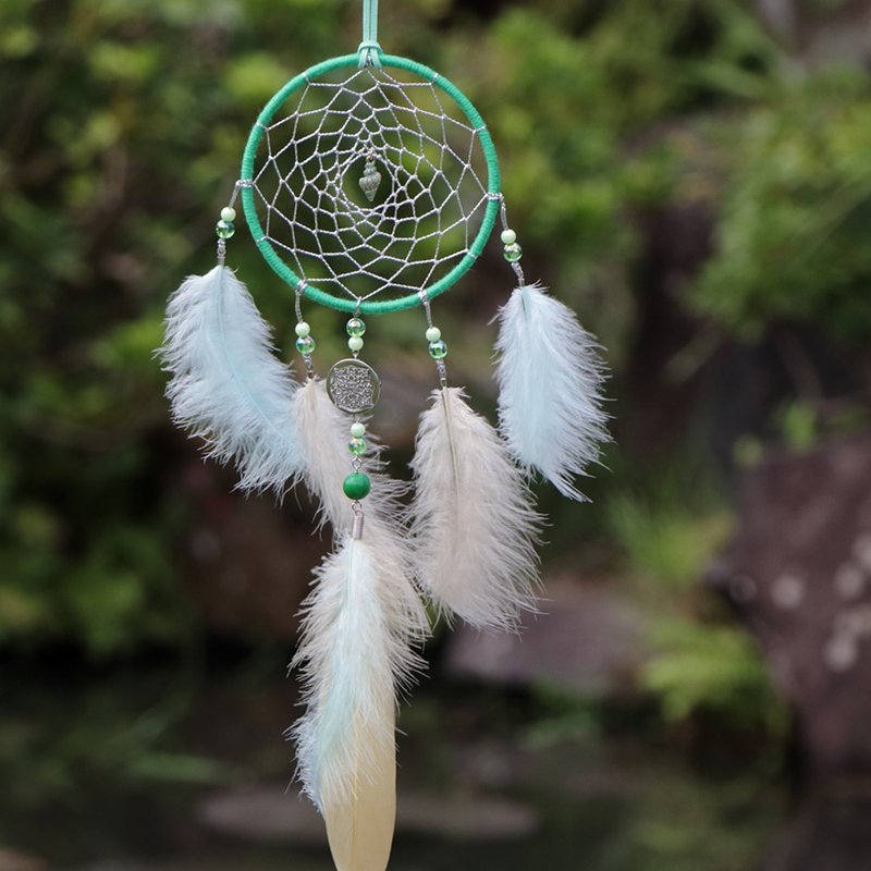 漫游海岸丨送礼 手工编织 设计 Dreamcatcher 捕梦网丨挂饰-绿色 - 吊饰 - 其他材质 绿色