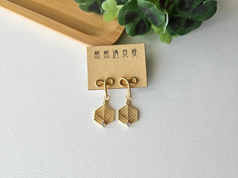 【情网】金色~无痛耳夹、夹式耳环、耳钩 - 耳环/耳夹 - 其他金属 金色