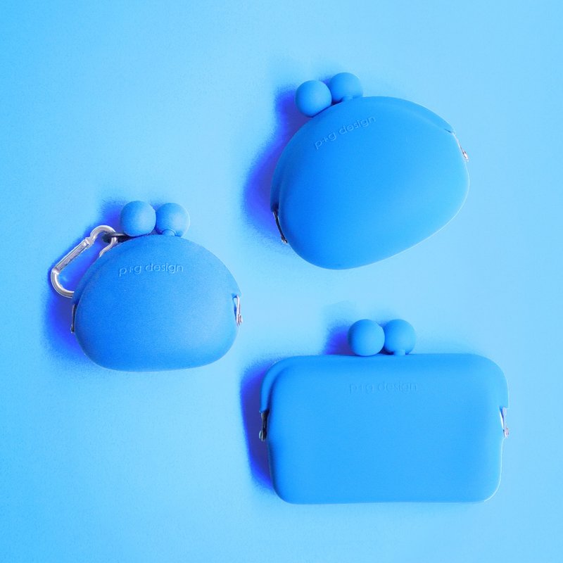 蓝色经典口金系列 口金包/卡夹包/挂绳零钱包/三选二组合 - 零钱包 - 硅胶 蓝色