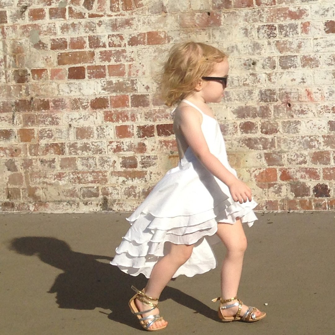Girls Birthday Party Flamenco Dress in White 3-5 Years - 其他 - 棉 白色
