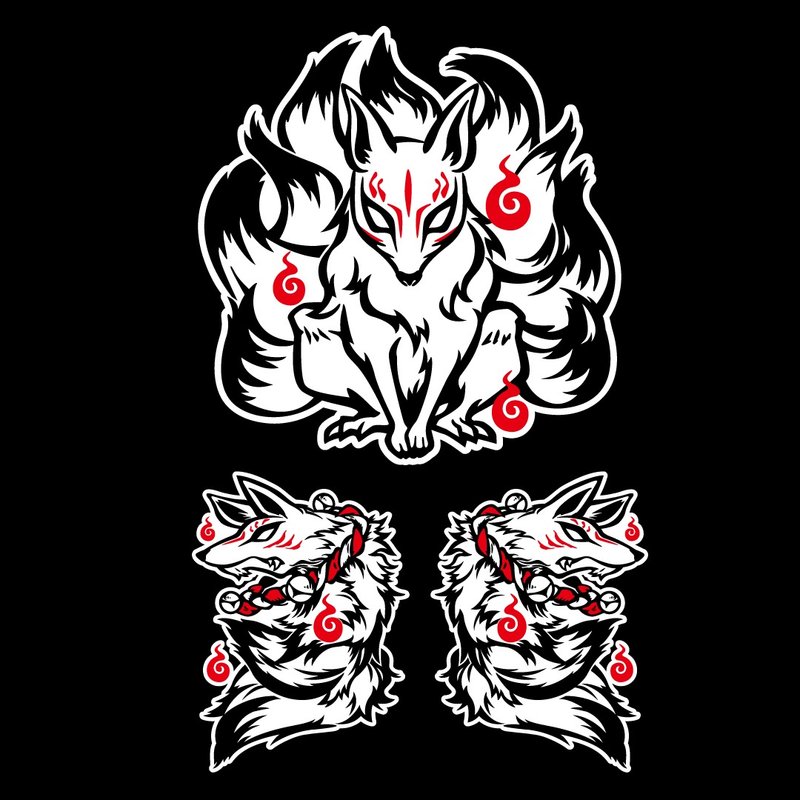 九尾狐 组合 反光贴纸 防水车贴 3M工程级反光材料 高亮度反光 - 贴纸 - 防水材质 