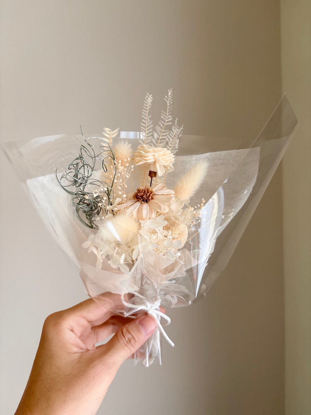 清透奶茶系 mini 迷你干燥永生花束∣ 情人节。品牌礼物.婚礼 - 摆饰 - 植物．花 卡其色