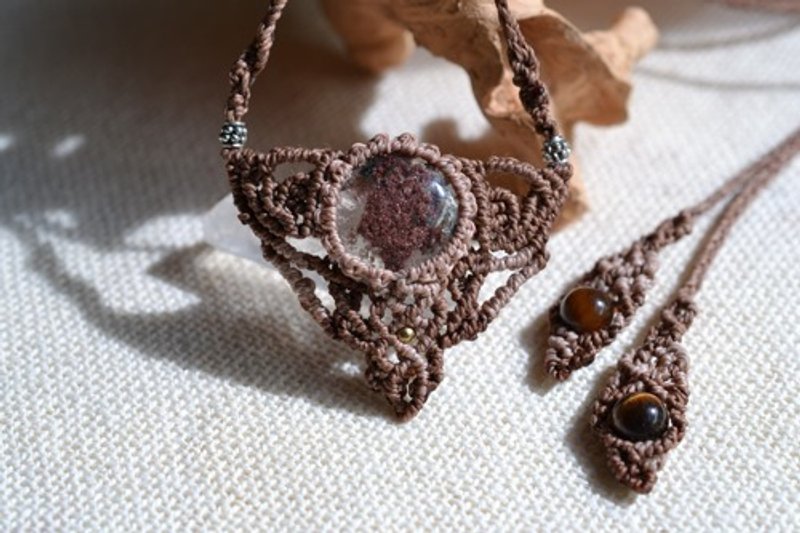 圆形花园水晶微编绳坠饰项链 garm085 - 项链 - 宝石 