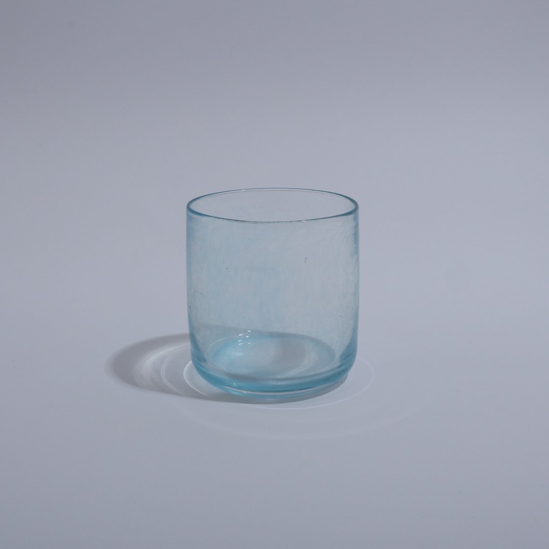 250ml浅蓝色威士忌杯-新竹手工玻璃 - 玻璃杯 - 玻璃 蓝色
