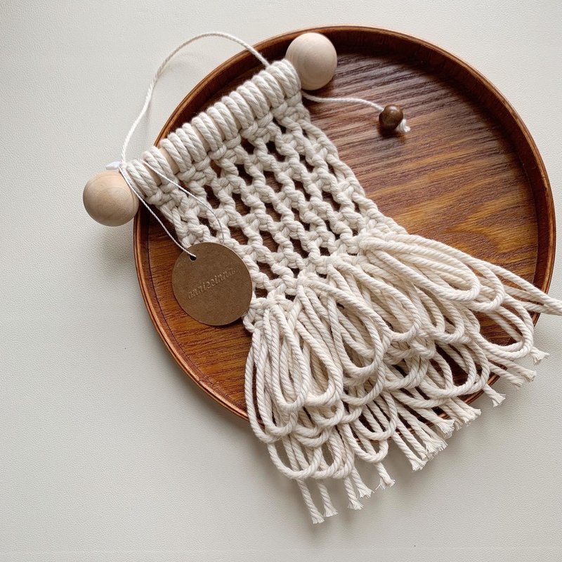 Macrame 编织蓬蓬裙中小型吊饰 - 墙贴/壁贴 - 棉 白色