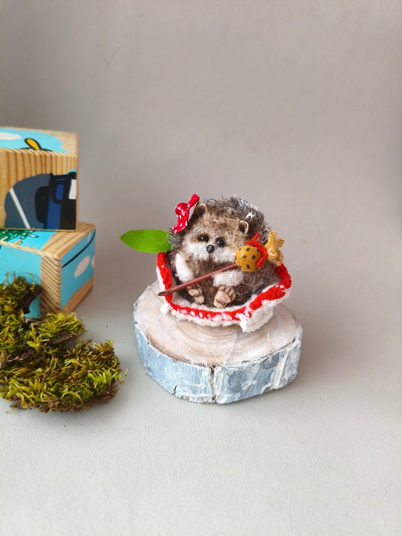 微型钩编虎崽 - 摆饰 - 羊毛 灰色