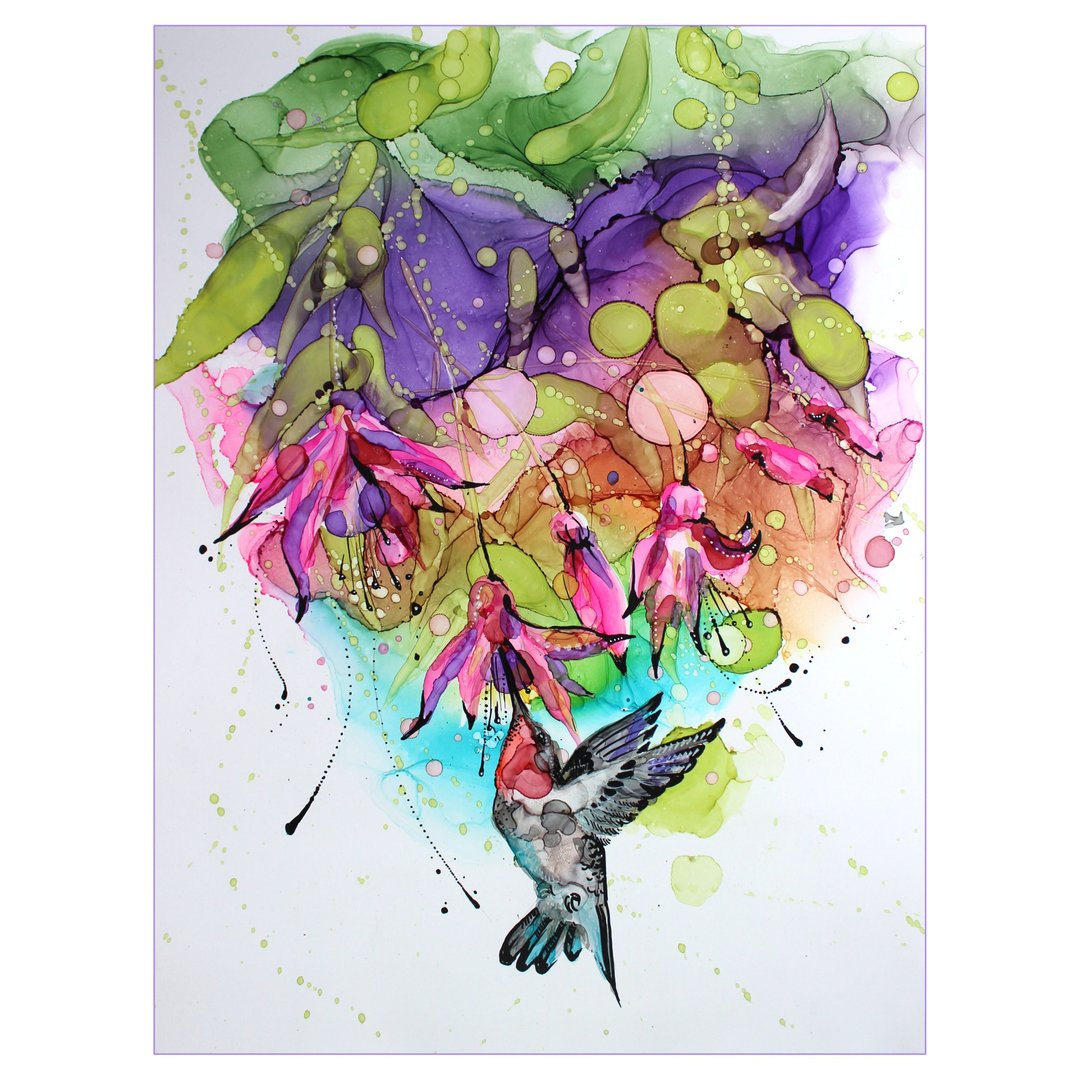 画蜂鸟的天堂鸟手绘礼物 - 墙贴/壁贴 - 纸 