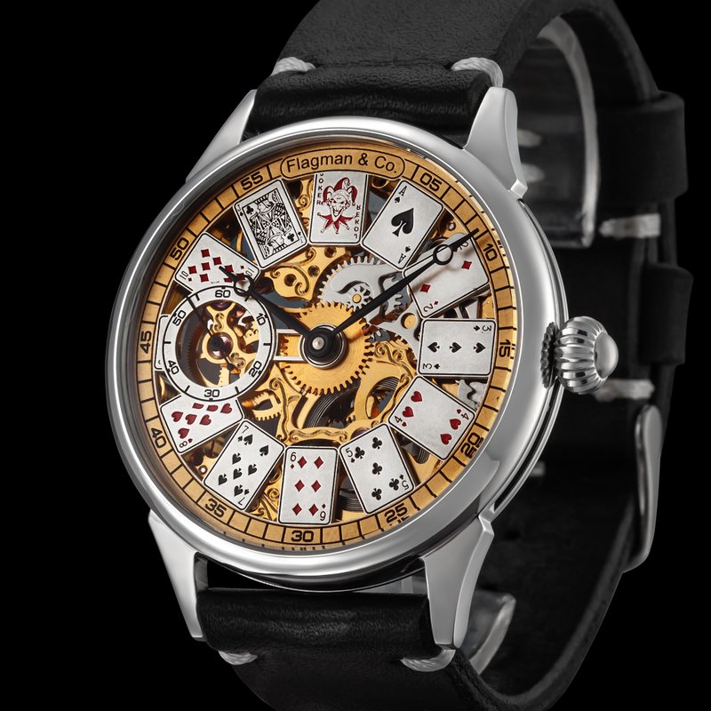赌场观察, 扑克手表, 镂空腕表, 手工手表, Steampunk watch - 男表/中性表 - 其他材质 多色