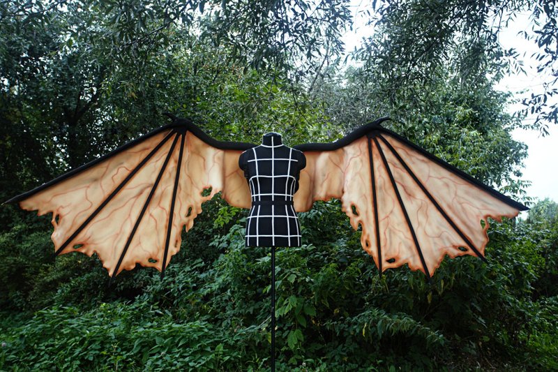 Large Jeepers Creepers wings for Cosplay Costume; Bat, dragon wings with horns - 其他 - 其他人造纤维 咖啡色
