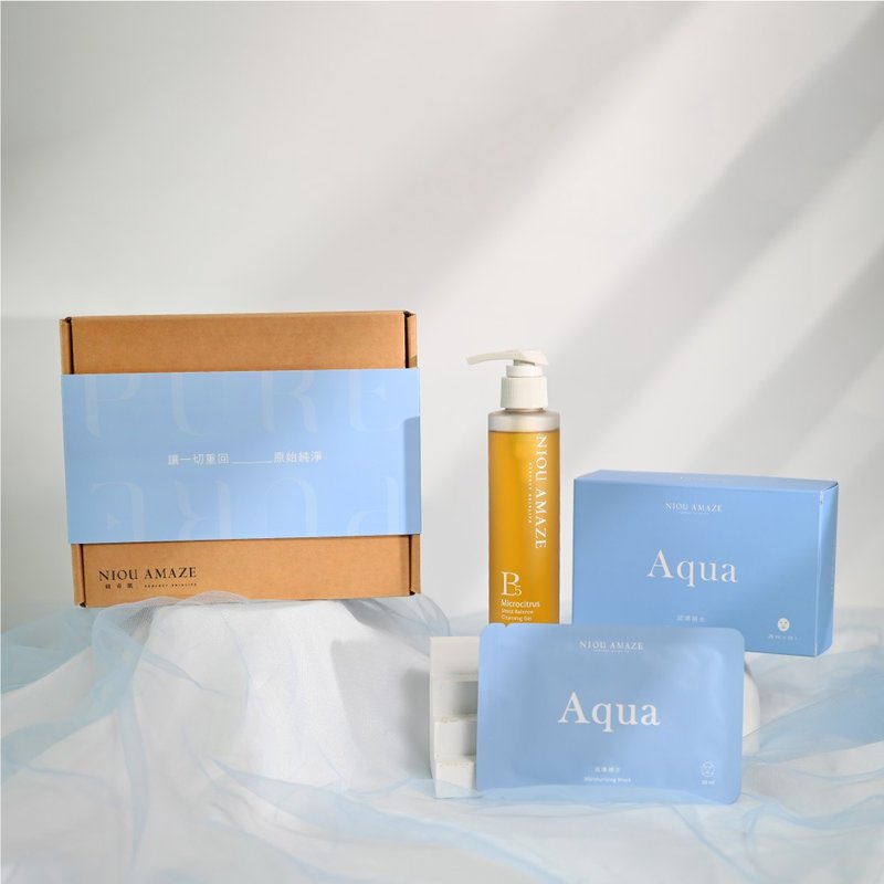 懒人洗卸保养礼盒 ( B5微米鱼子洗卸胶150ml+保湿面膜10入 ) - 脸部清洁/卸妆用品 - 其他材质 