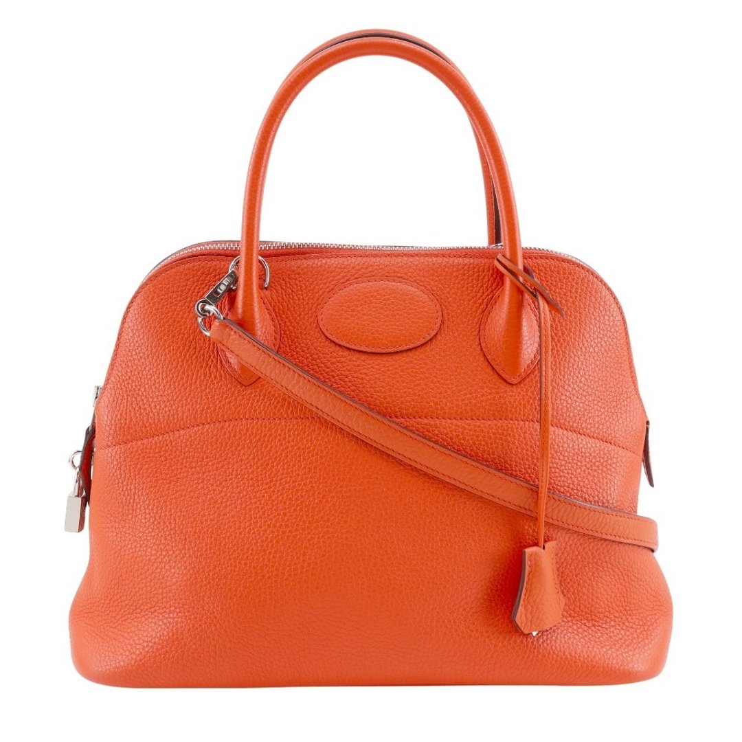 【日本直送】爱马仕 HERMES Bolide 31 手提包 2WAY 肩背包 Taurillon Clemence 牛皮 橘色 A 级 女仕【二手品】 - 手提包/手提袋 - 真皮 橘色