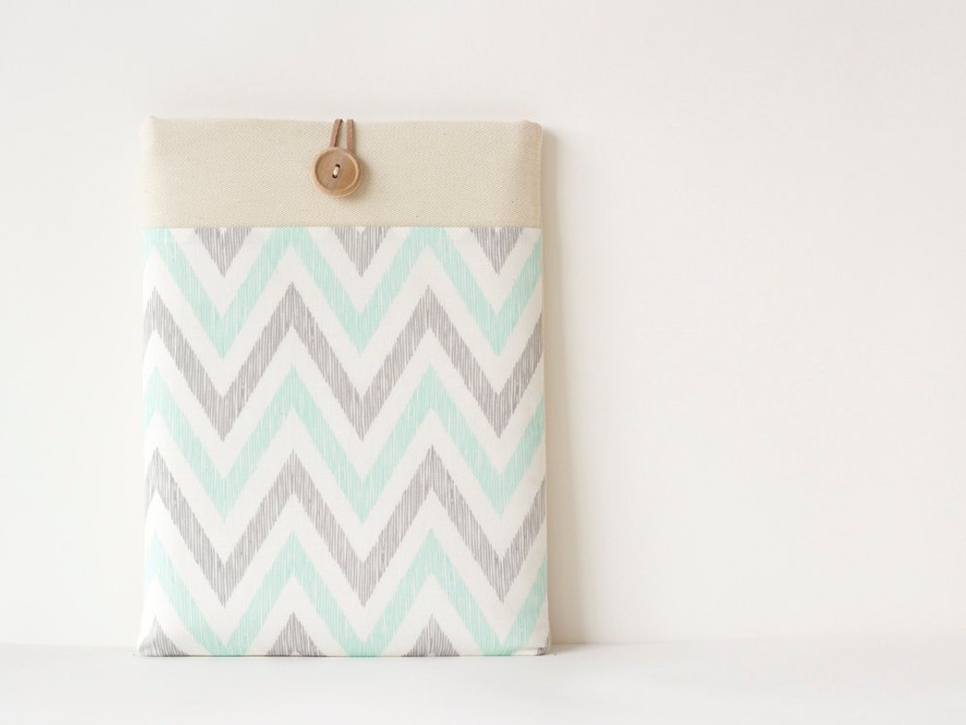 Laptop case Macbook cover PC case / Chevron light blue - 平板/电脑保护壳 - 棉 蓝色