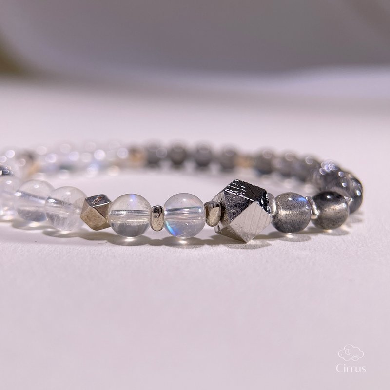 定位座标|马岛月光|天铁|足银配件|S925纯银配件|水晶手链|A46 - 手链/手环 - 水晶 多色