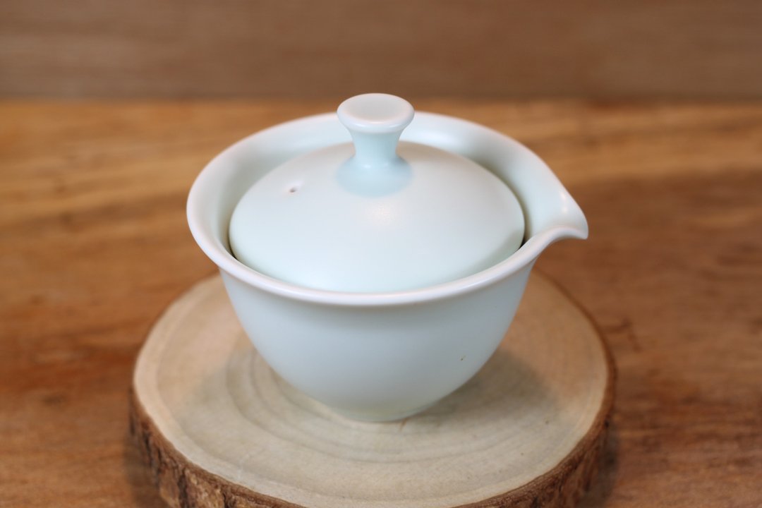 【圣诞礼盒】水绿 无光釉 盖碗 盖杯 莺歌名家叶敏祥作品 - 茶具/茶杯 - 瓷 