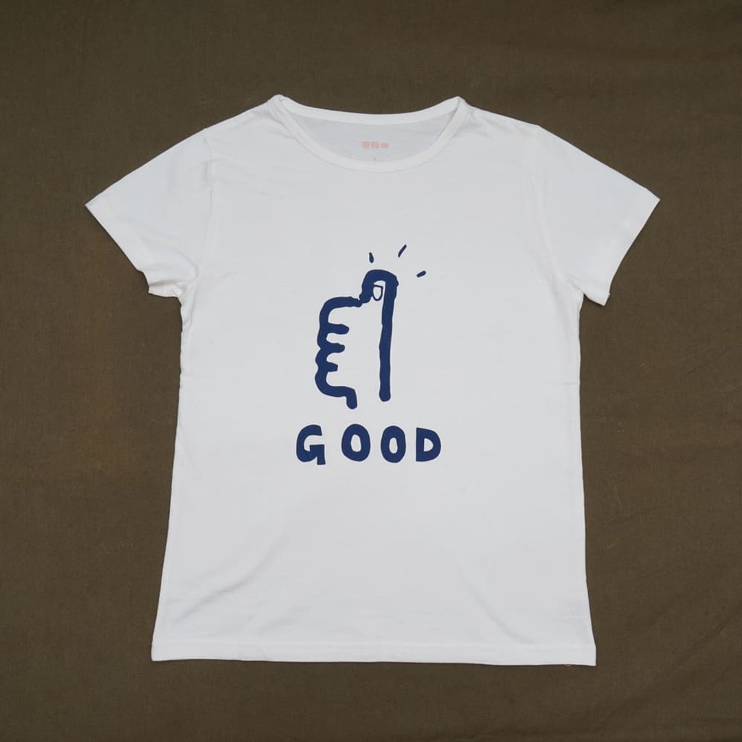MOGU/有机棉短袖图T / GOOD  蘑菇新上市 - 女装 T 恤 - 棉 蓝色